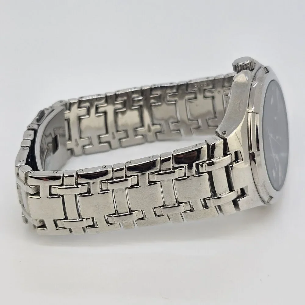 Chrome Men's Watch 42MM‎ Black Dial Gray Case Bracelet Band 7.5